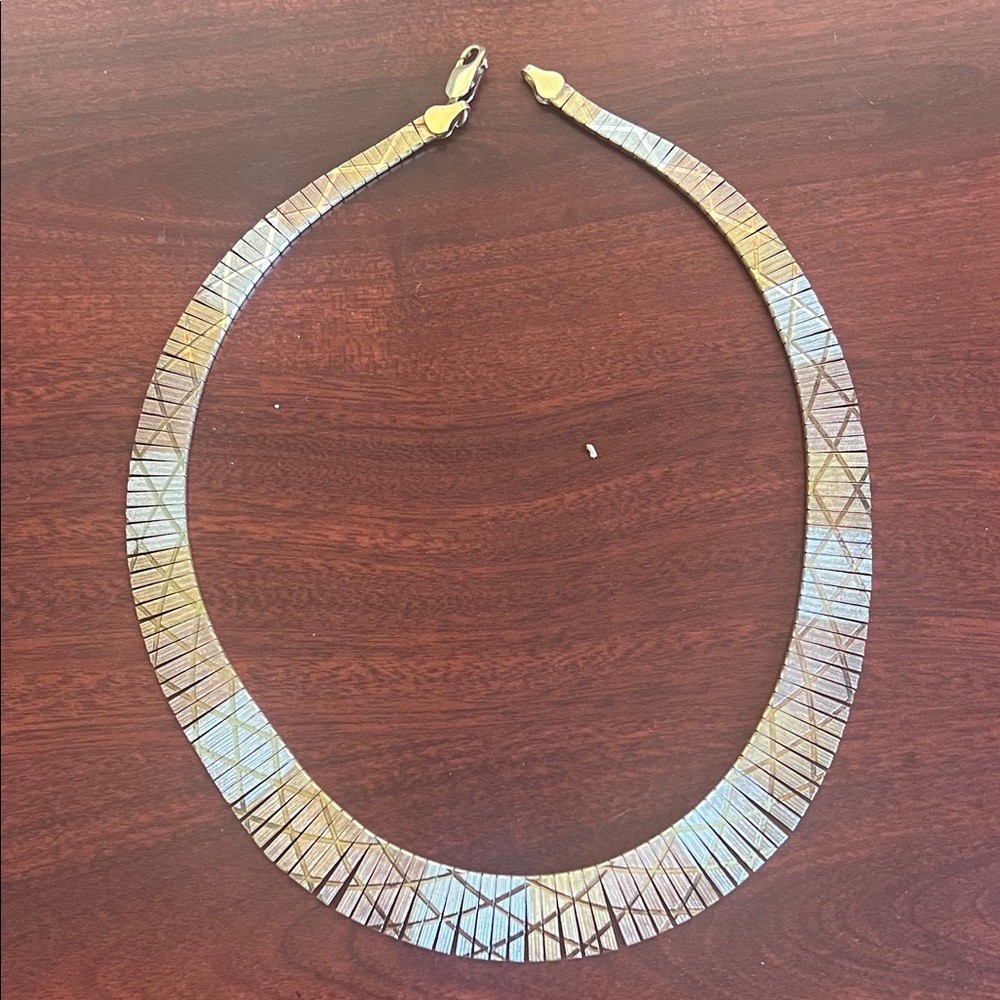 Chic 925 three colors Silver Mosaic Necklace